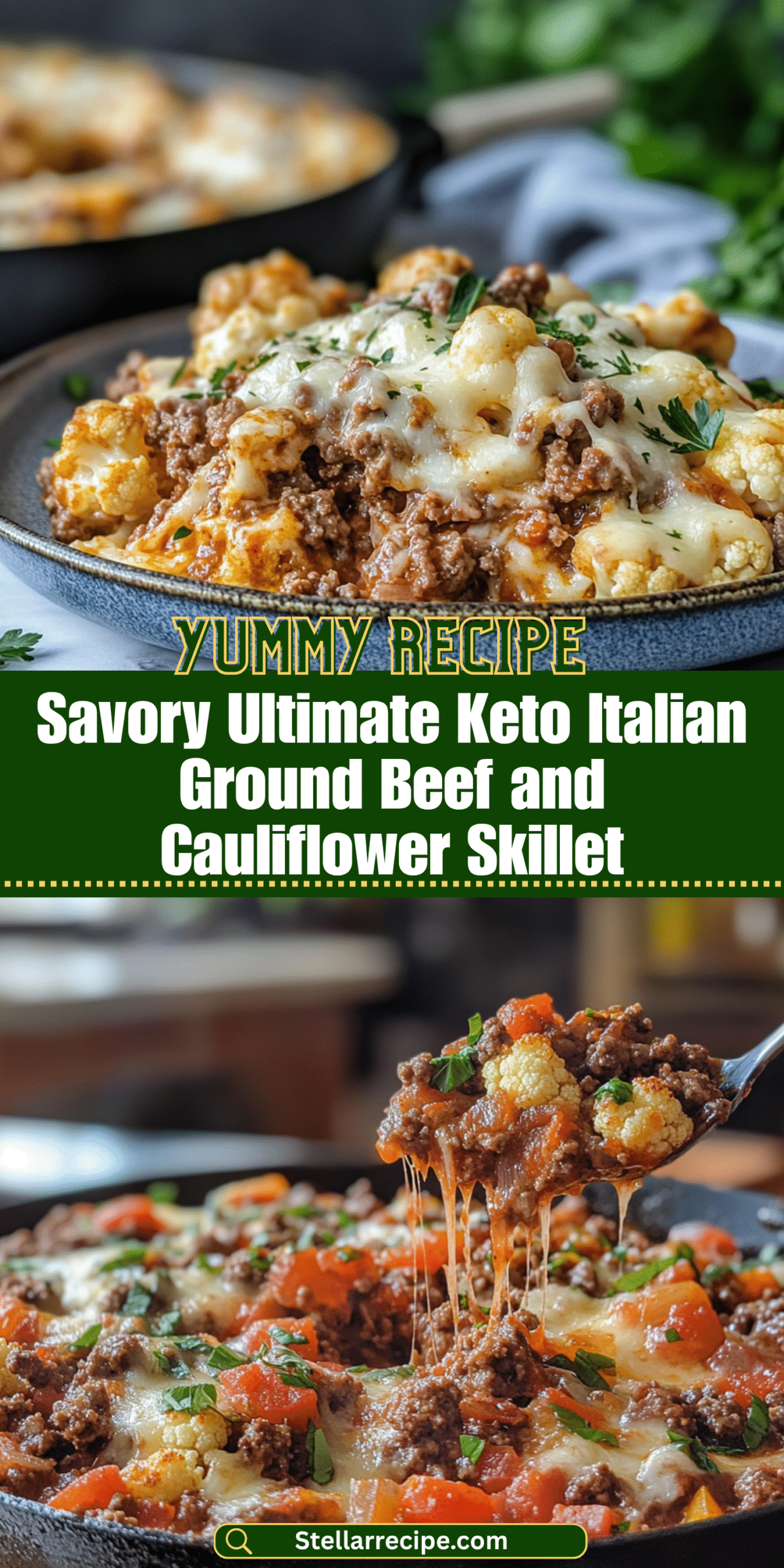 Savory Ultimate Keto Italian Ground Beef and Cauliflower Skillet