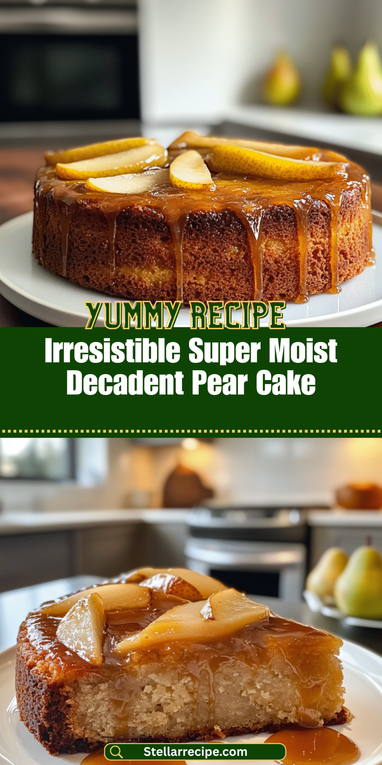 Irresistible Super Moist Decadent Pear Cake