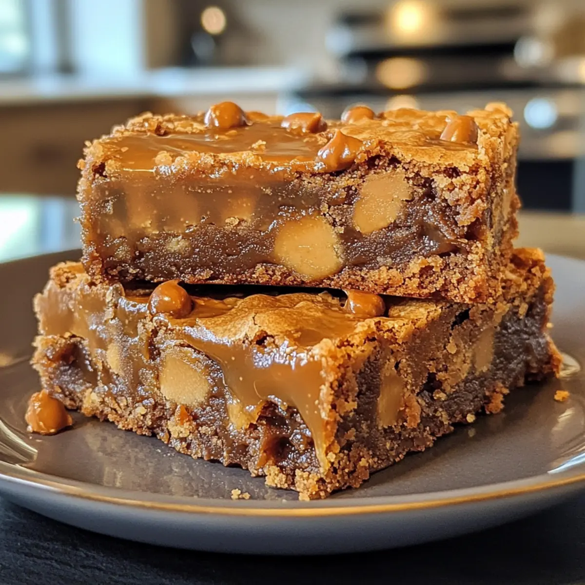 Irresistible Rich Salted Toffee Espresso Blondies