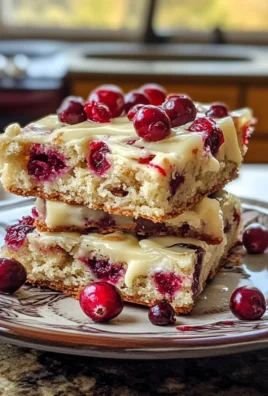 Irresistible Creamy White Chocolate Cranberry Blondies