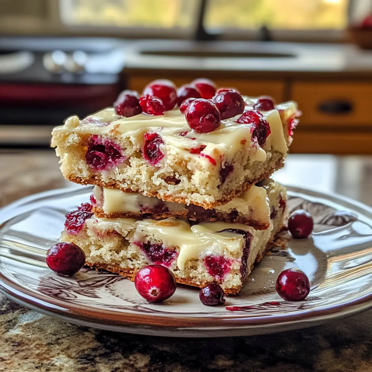 Irresistible Creamy White Chocolate Cranberry Blondies