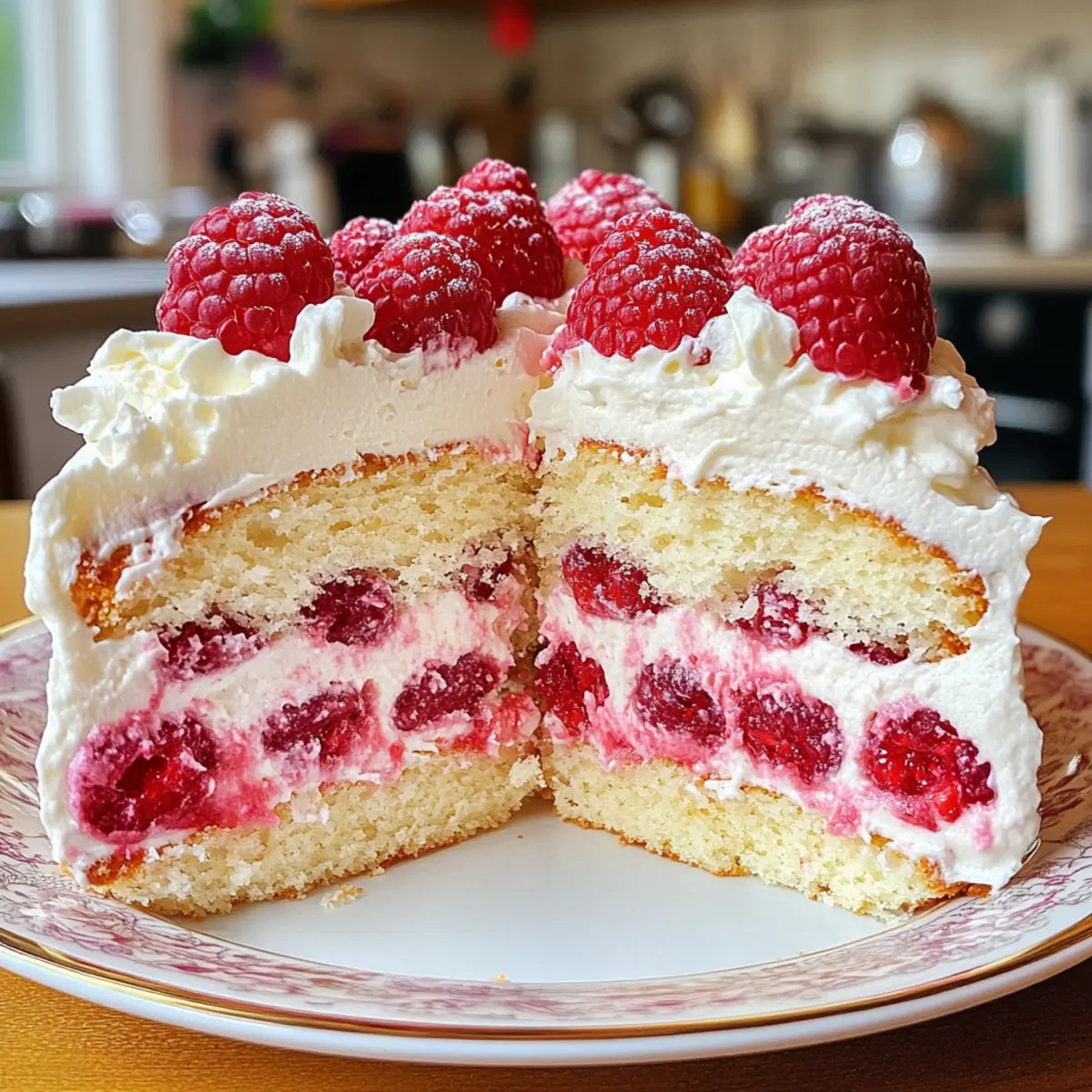 Irresistible Creamy Raspberry Cake With Whipped Cream Filling Recipe