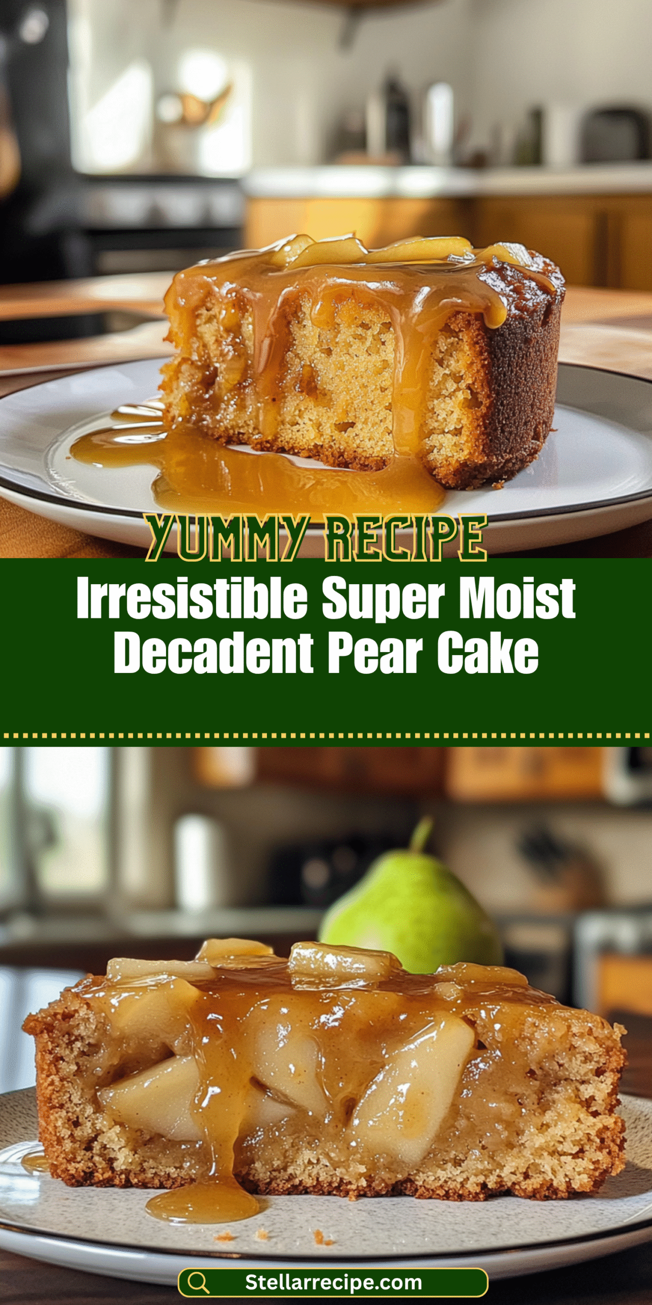 Irresistible Super Moist Decadent Pear Cake