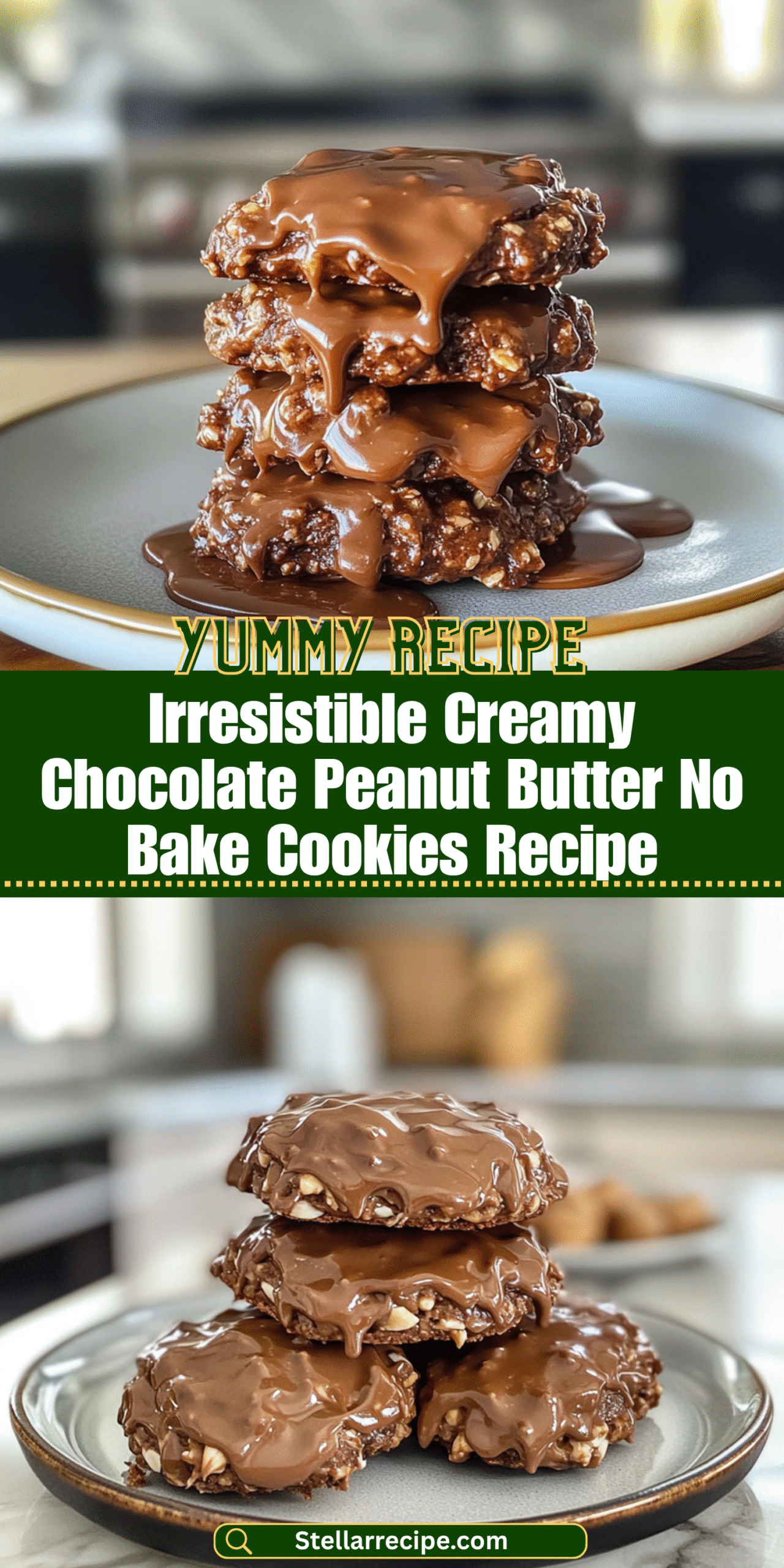 Irresistible Creamy Chocolate Peanut Butter No Bake Cookies Recipe