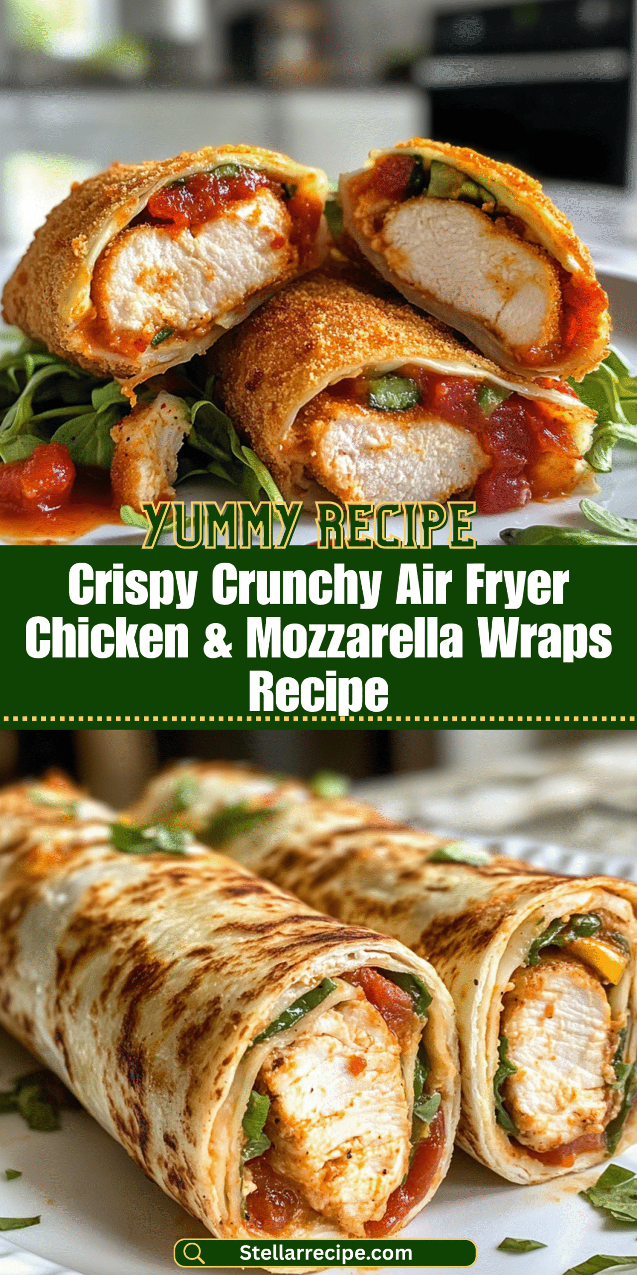 Crispy Crunchy Air Fryer Chicken & Mozzarella Wraps Recipe