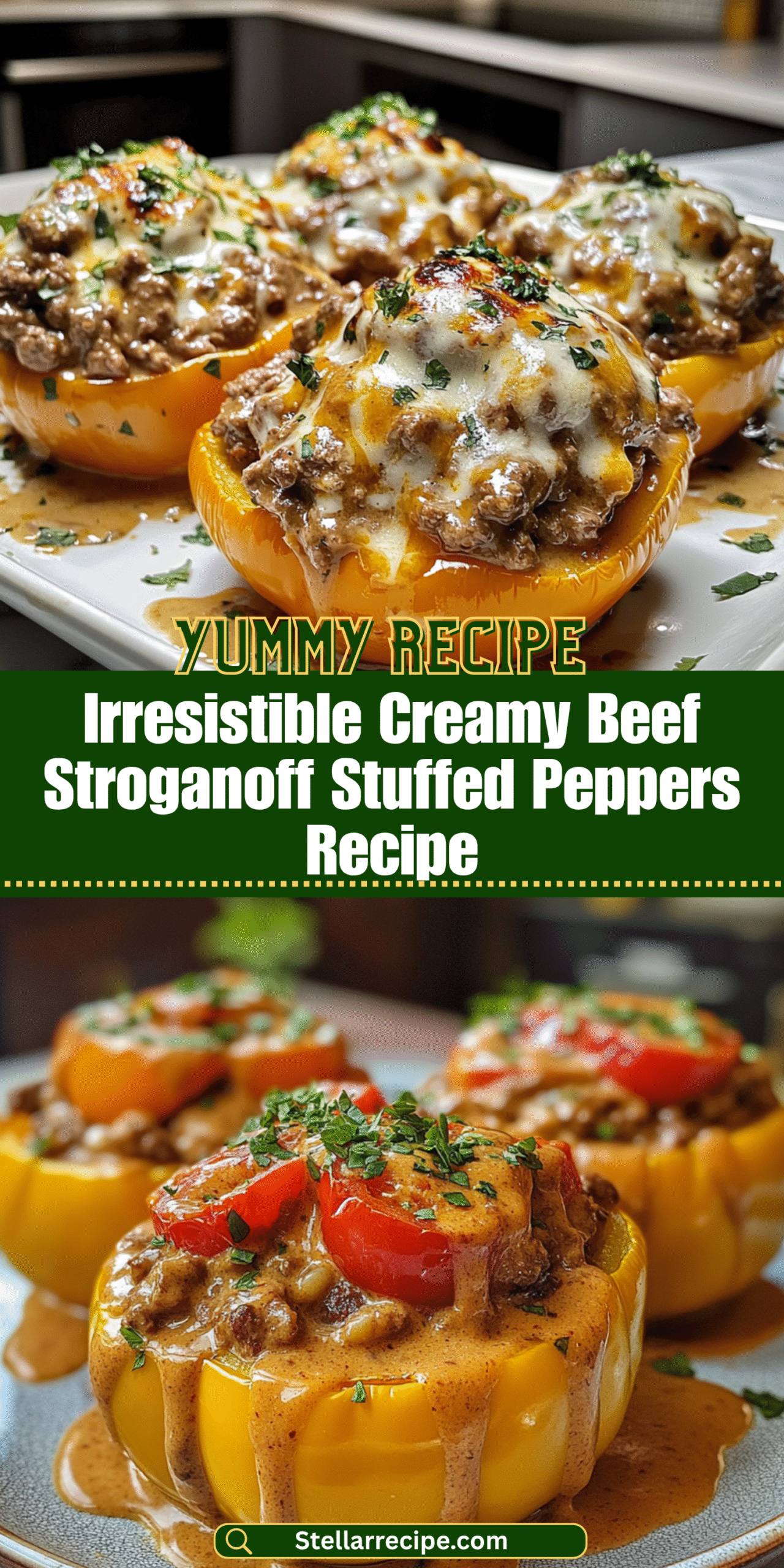 Irresistible Creamy Beef Stroganoff Stuffed Peppers Recipe