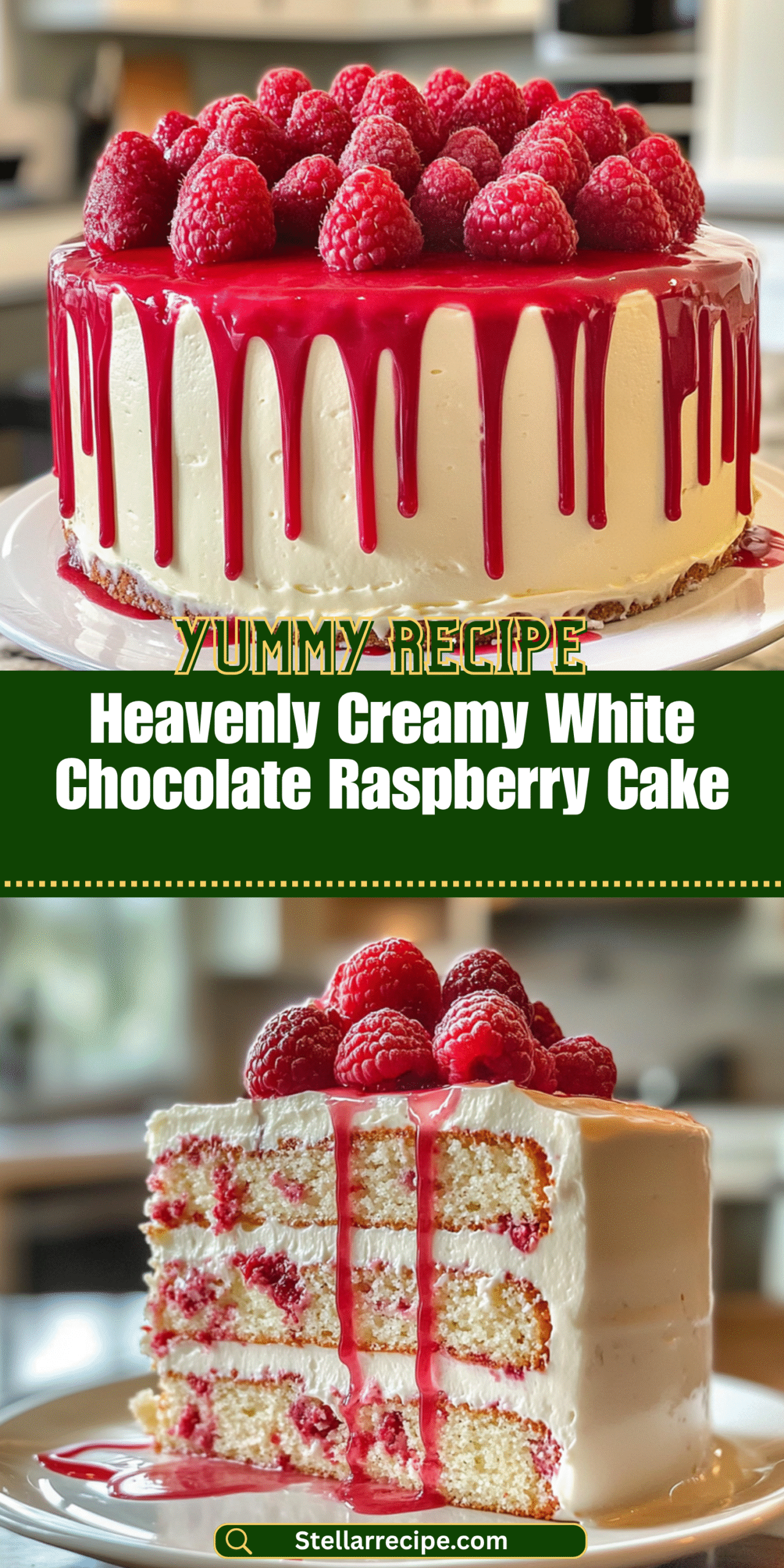 Heavenly Creamy White Chocolate Raspberry Cake