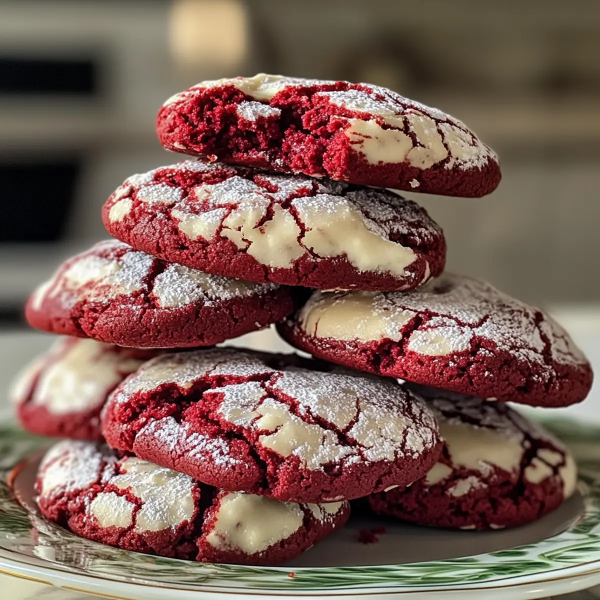 Irresistible Fudgy Decadent Red Velvet Crinkle Cookies