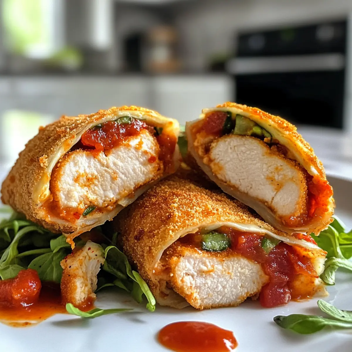 Crispy Crunchy Air Fryer Chicken & Mozzarella Wraps Recipe