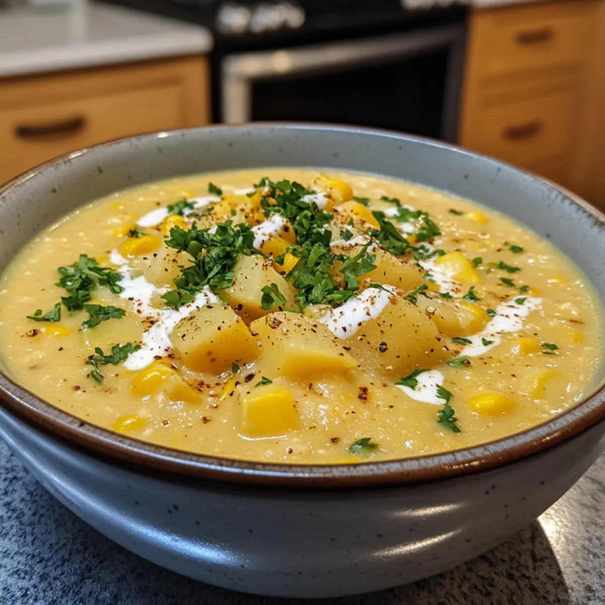 Irresistible Smoky Creamy Vegan Corn Chowder with Potatoes