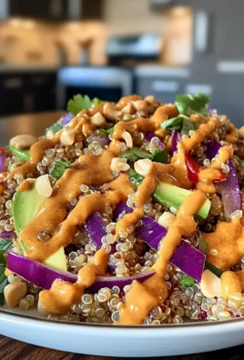 Crunchy Thai Quinoa Salad with Rich Peanut Dressing