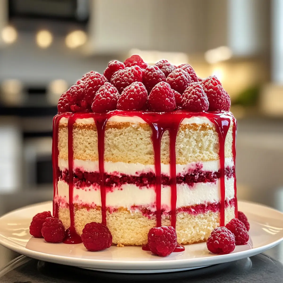 Decadent Raspberry Vanilla Cake
