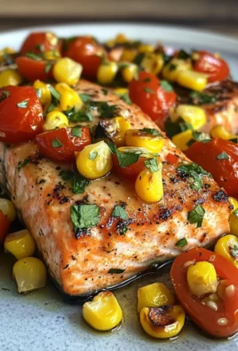 Flavor-Packed Zesty Oven-Seared Salmon With Corn and Tomatoes
