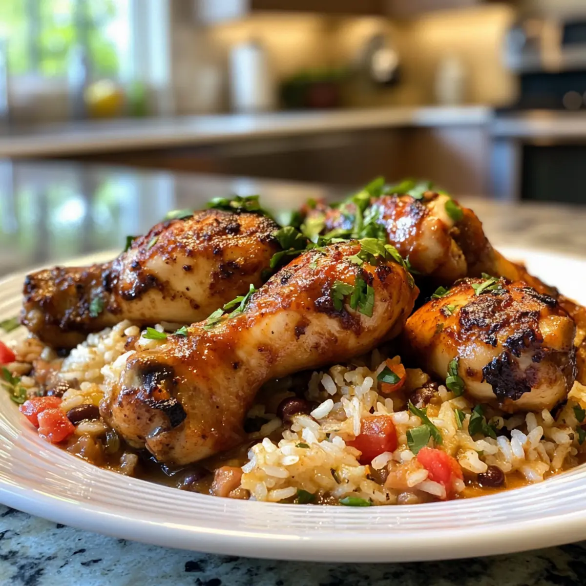 Savory Easy One-Pan Chicken Drumsticks with Rice & Beans