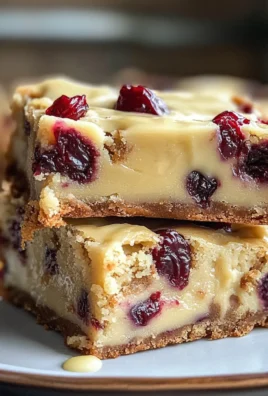 Irresistible Creamy White Chocolate Cranberry Blondies