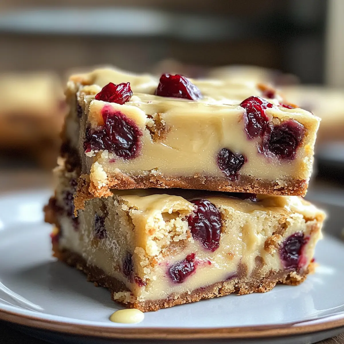Irresistible Creamy White Chocolate Cranberry Blondies