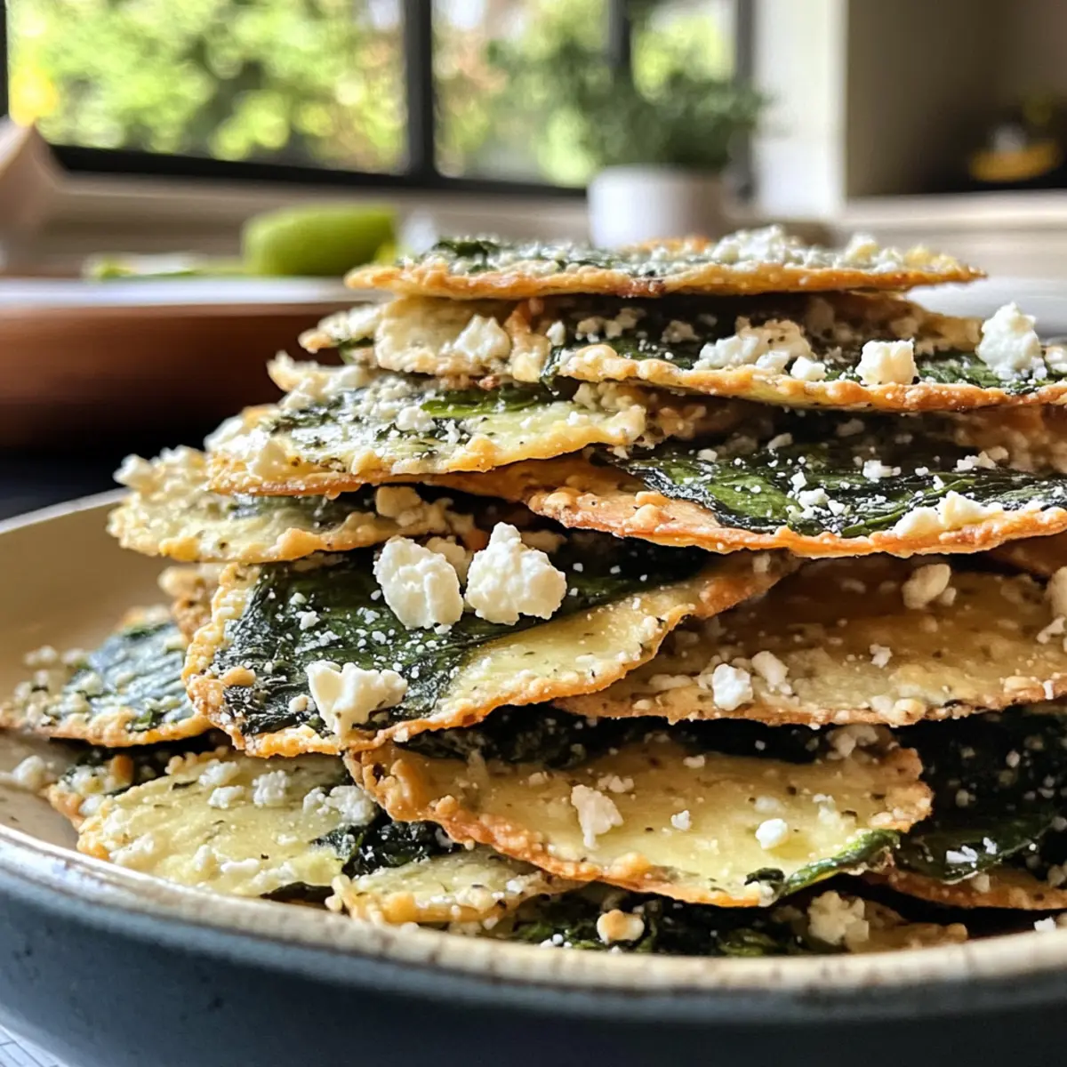 Irresistible Savory Mediterranean Spinach and Feta Cheese Crisps