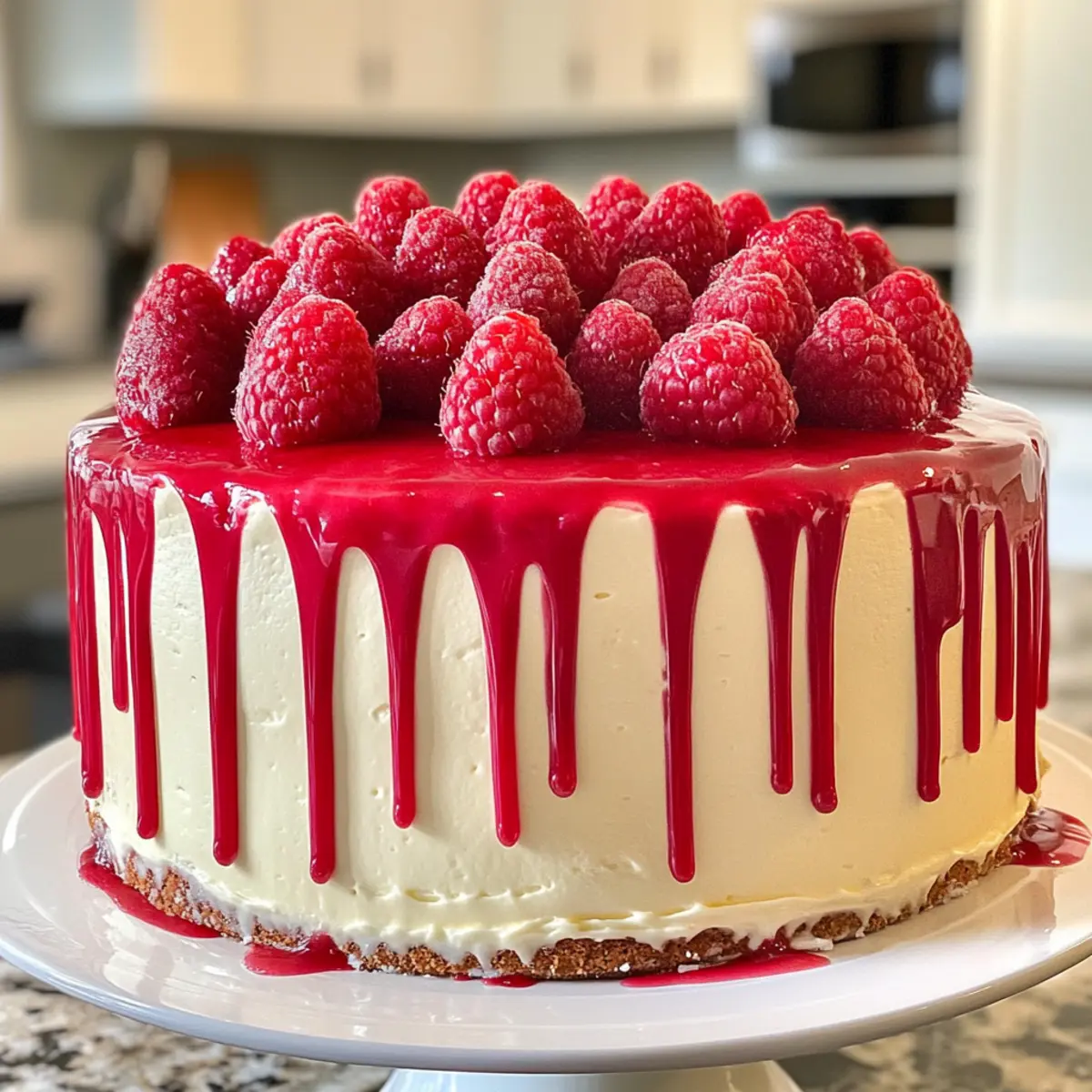 Heavenly Creamy White Chocolate Raspberry Cake