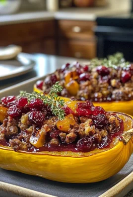 Cozy Rich Roasted Chestnut Cranberry Stuffed Squash Recipe