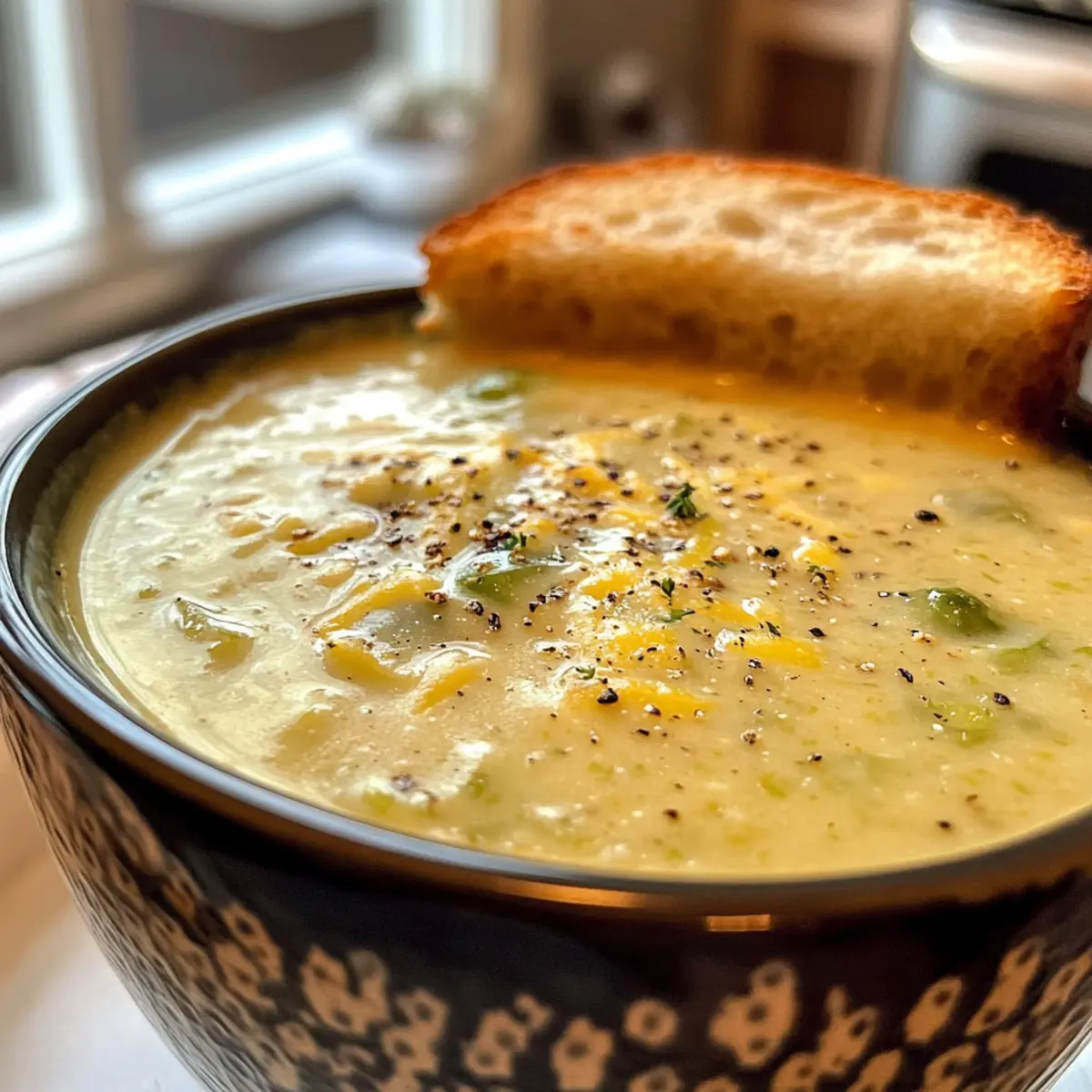 Comforting Cozy Brussels Sprout and Cheddar Soup