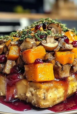 Irresistible Savory Butternut Squash Vegducken with Mushroom-Cranberry Stuffing