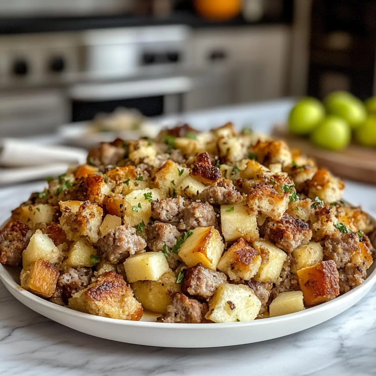 Irresistible Savory Apple and Sausage Stuffing Recipe