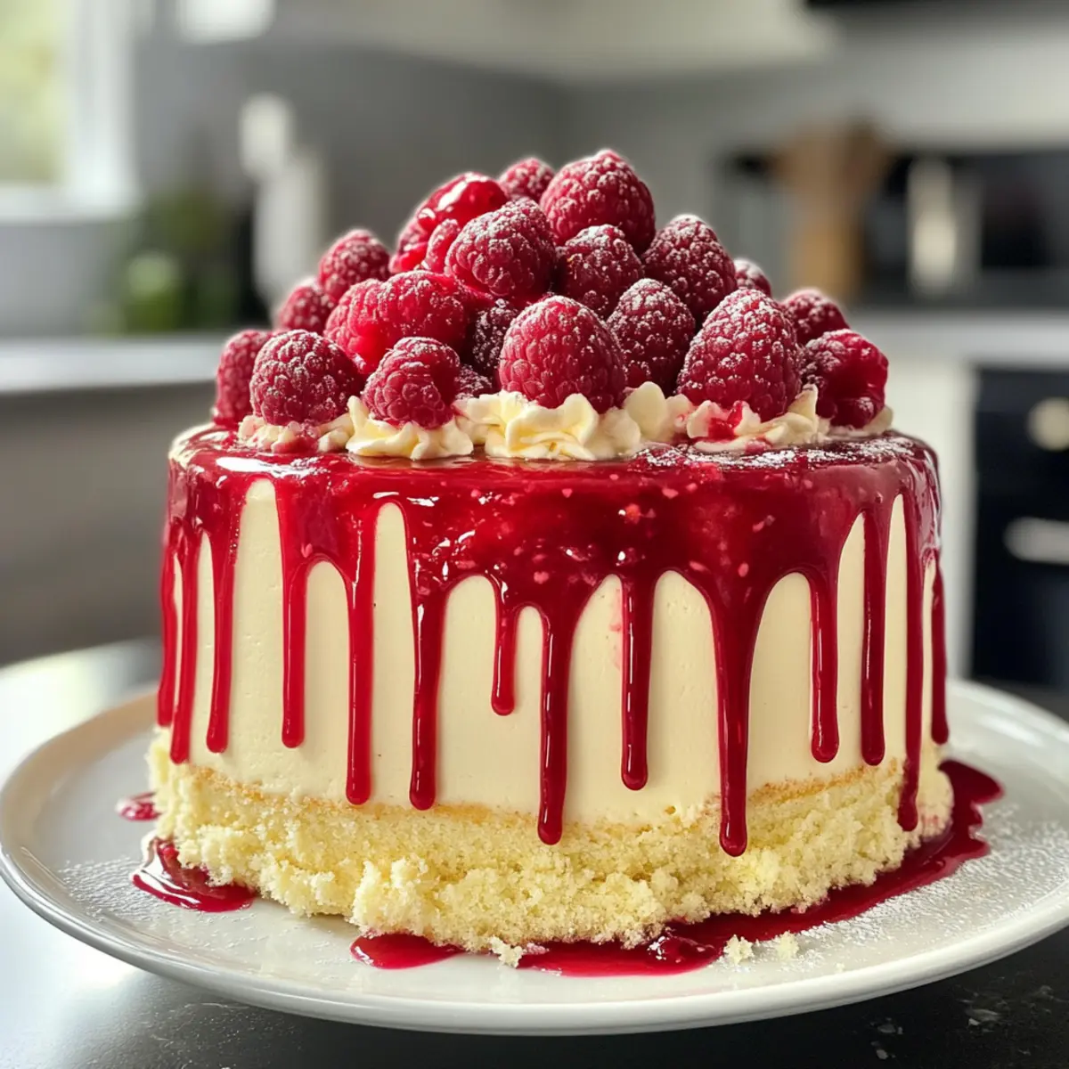 Decadent Heavenly White Chocolate Raspberry Cake