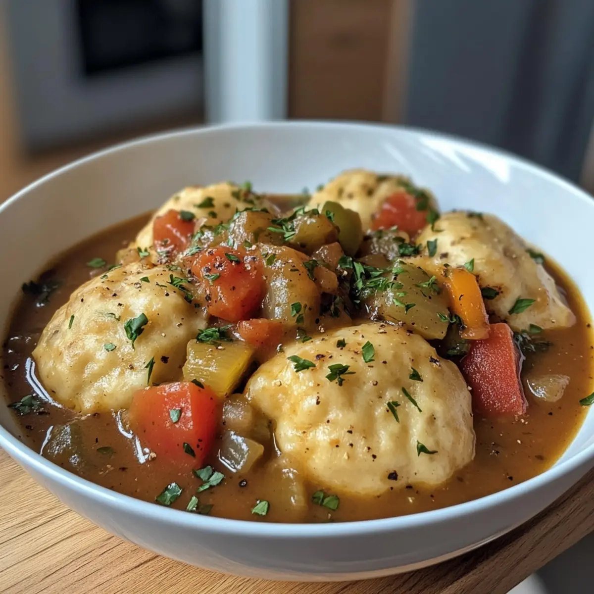 Hearty Comforting Vegan Stew with Dumplings