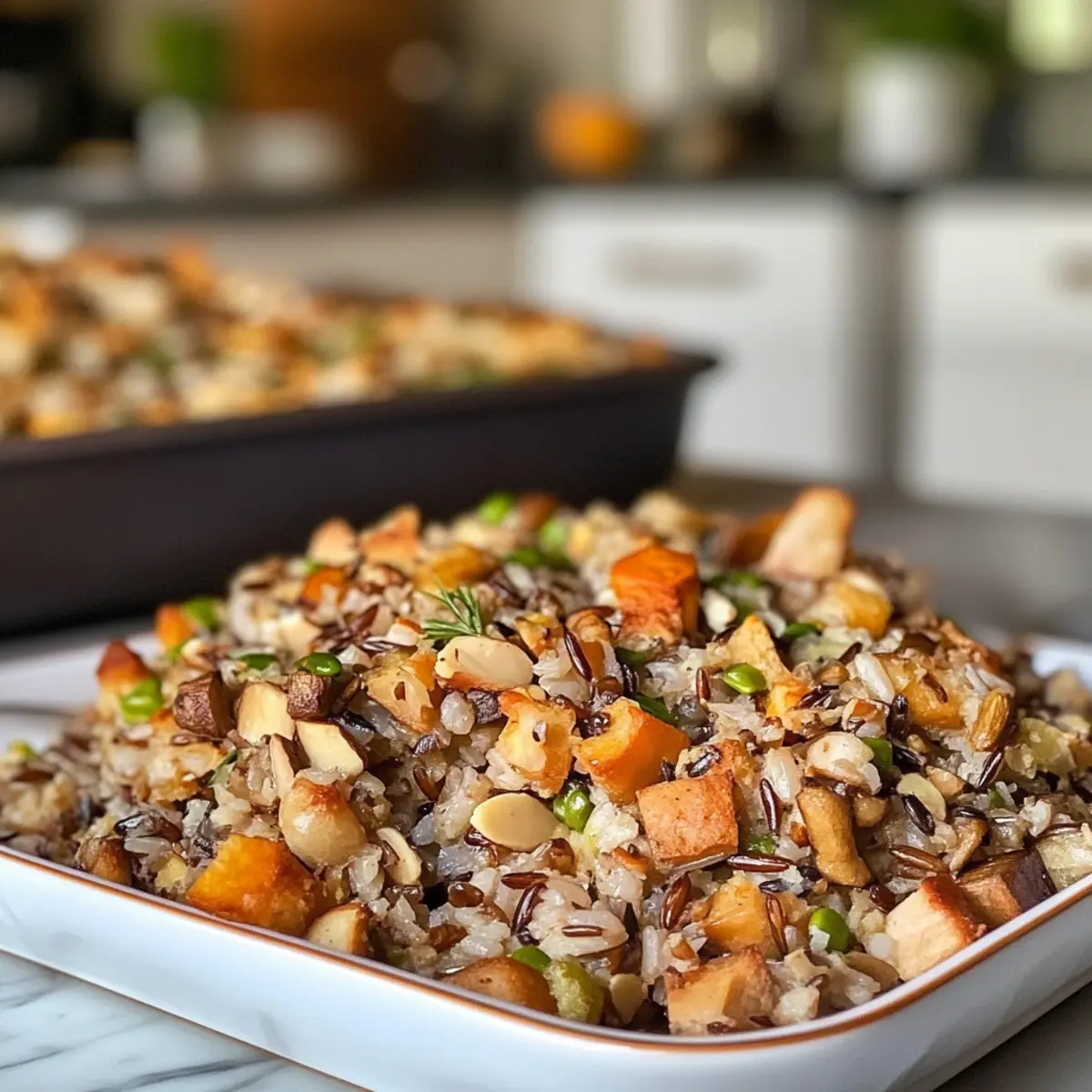 Irresistible Savory Wild Rice, Almond and Mushroom Stuffing Recipe