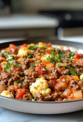 Savory Ultimate Keto Italian Ground Beef and Cauliflower Skillet