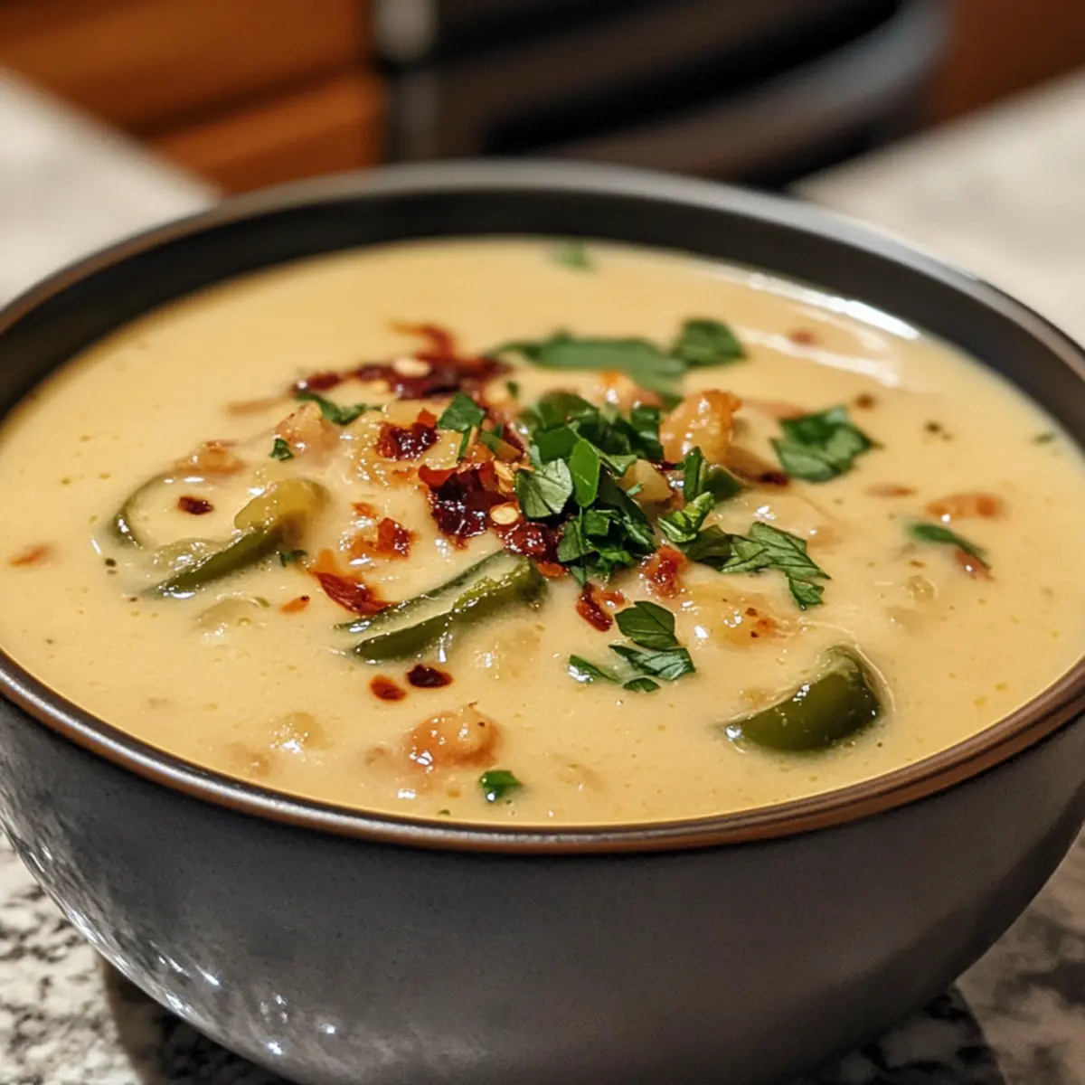 Irresistible Creamy Spicy Jalapeño Popper Soup