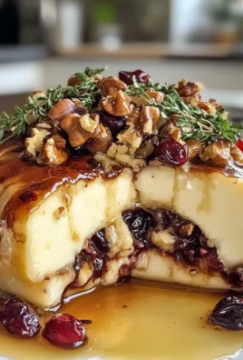 Decadent Baked Stuffed Brie with Savory Cranberries & Walnuts