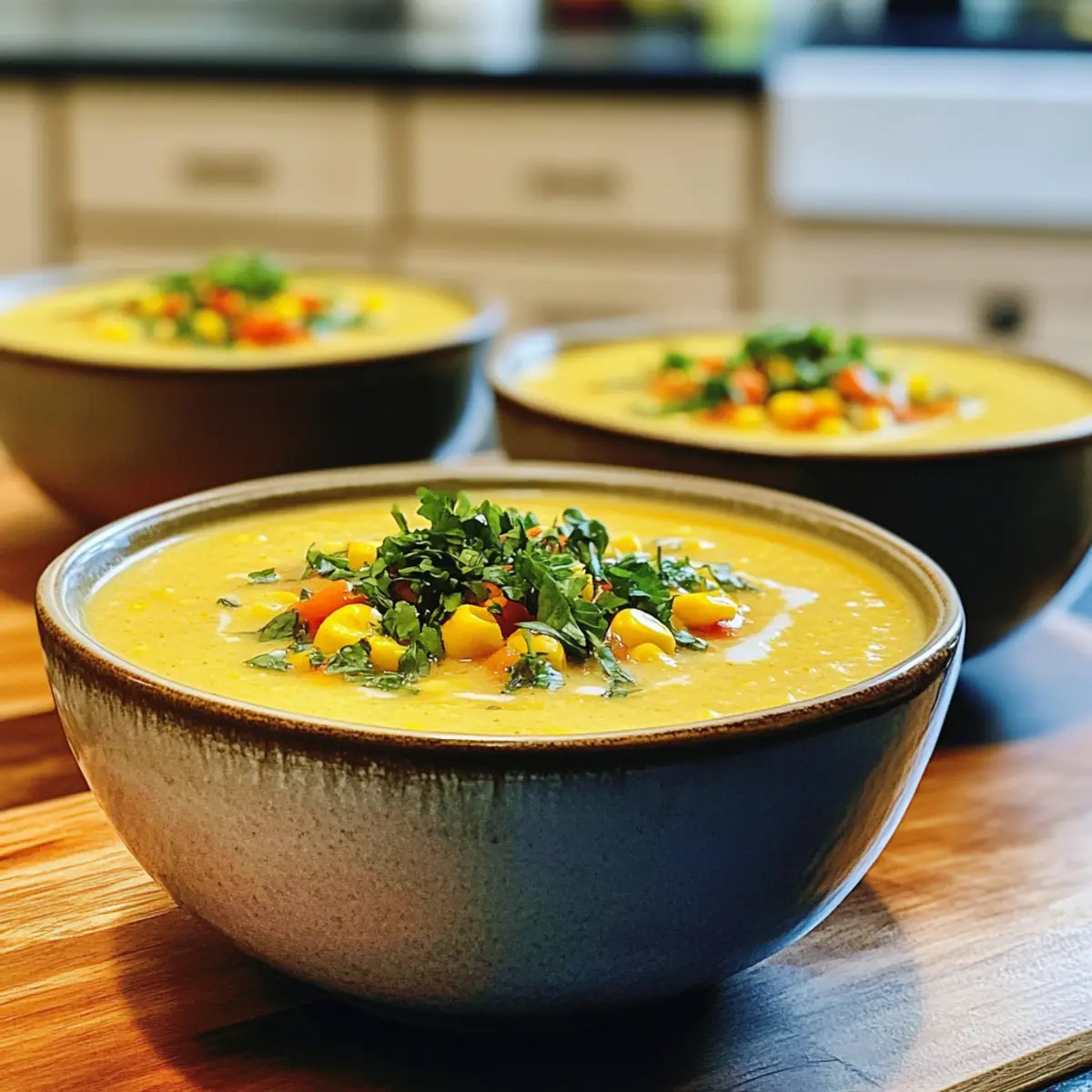 Savory Delightful Curried Cream of Corn Soup