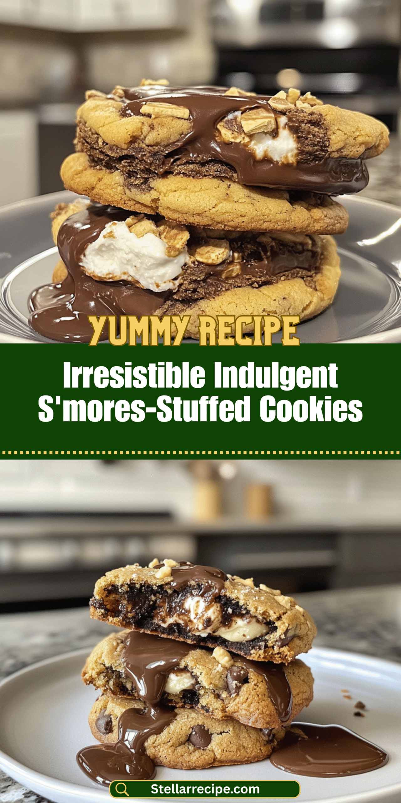 Irresistible Indulgent S'mores-Stuffed Cookies