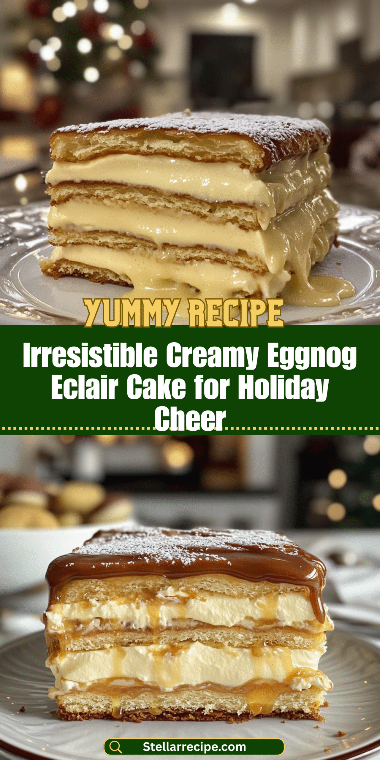 Irresistible Creamy Eggnog Eclair Cake for Holiday Cheer