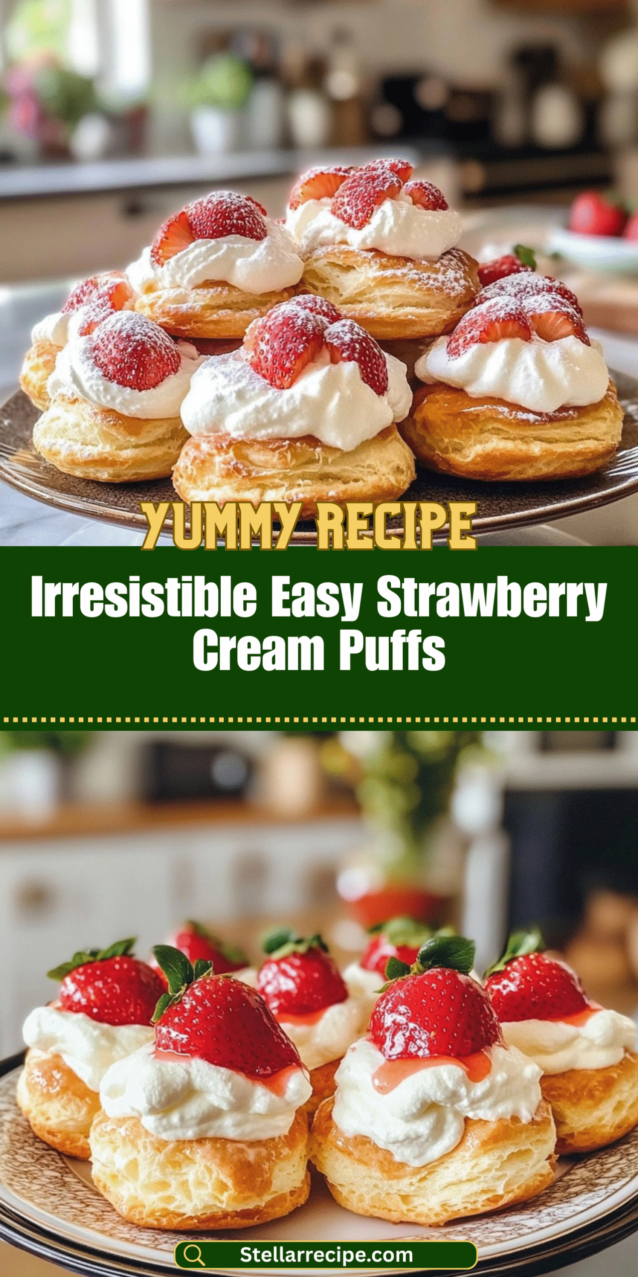 Irresistible Easy Strawberry Cream Puffs