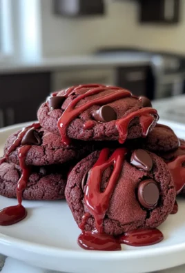 Decadent Indulgent Red Velvet Chocolate Chip Cookies