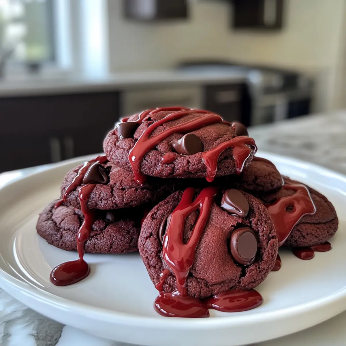 Decadent Indulgent Red Velvet Chocolate Chip Cookies