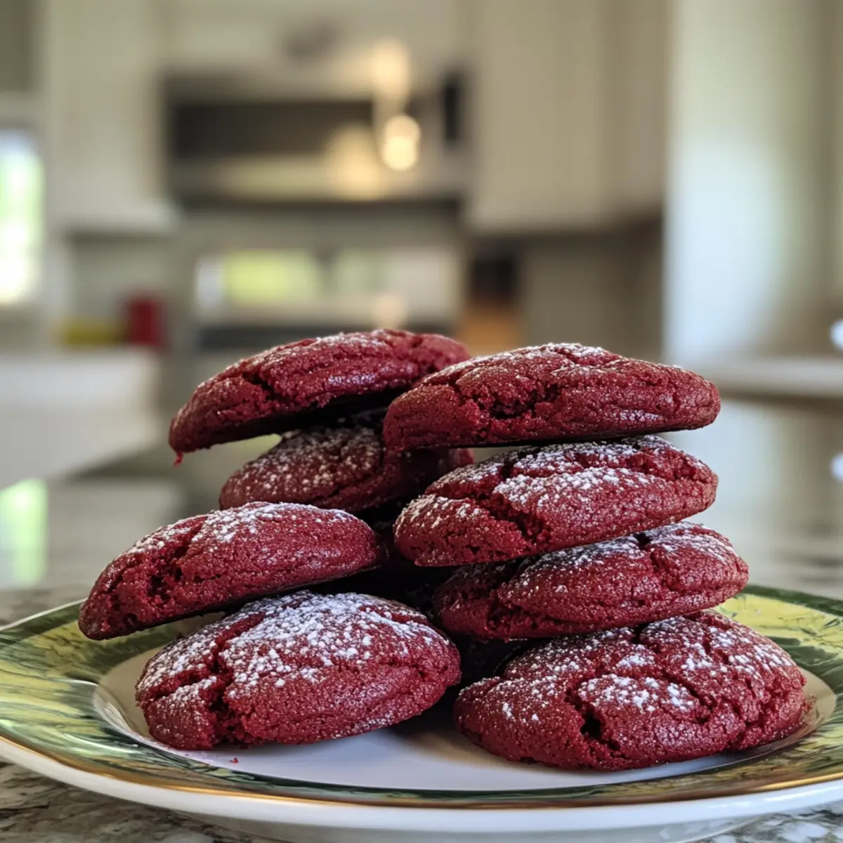 Irresistible Fudgy Rich Red Velvet Crinkle Cookies