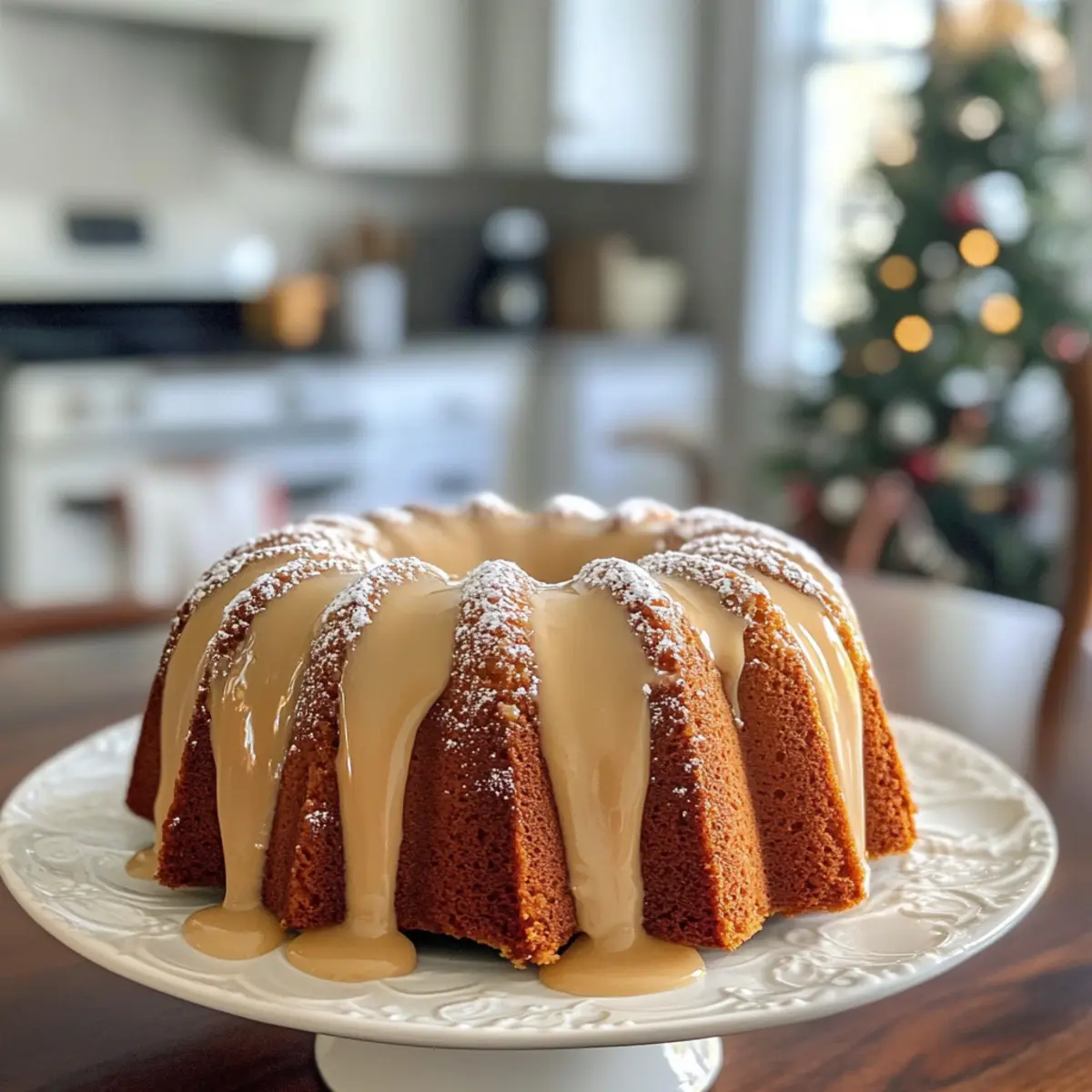 Decadent Indulgent Eggnog Bundt Cake with Eggnog Frosting