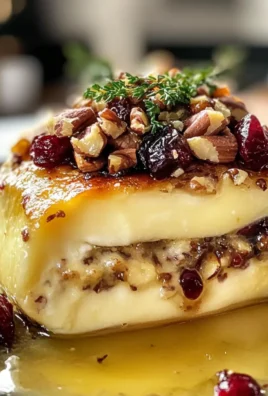 Decadent Rich Baked Stuffed Brie with Cranberries & Walnuts