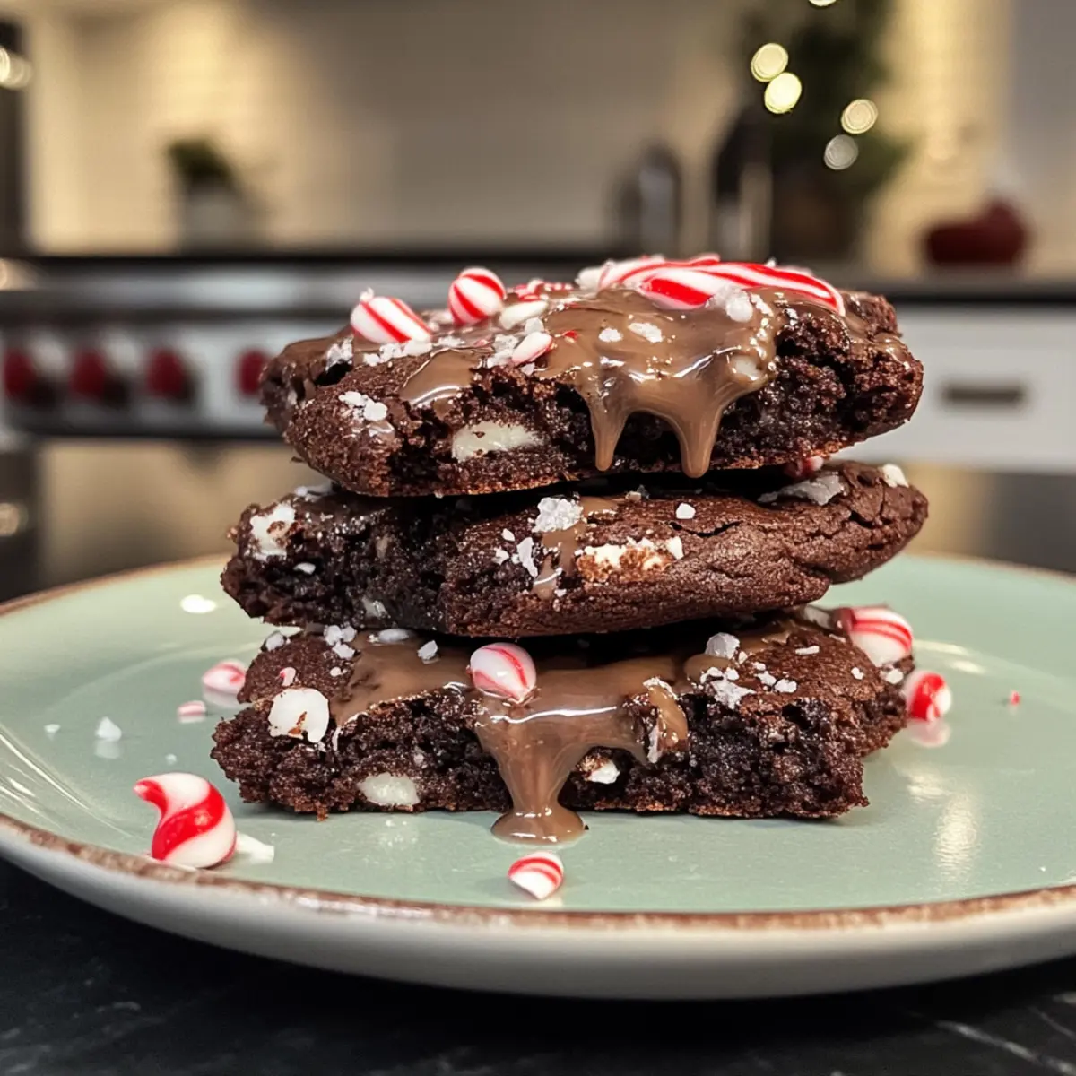 Irresistible Fudgy Peppermint Bark Brownie Cookies
