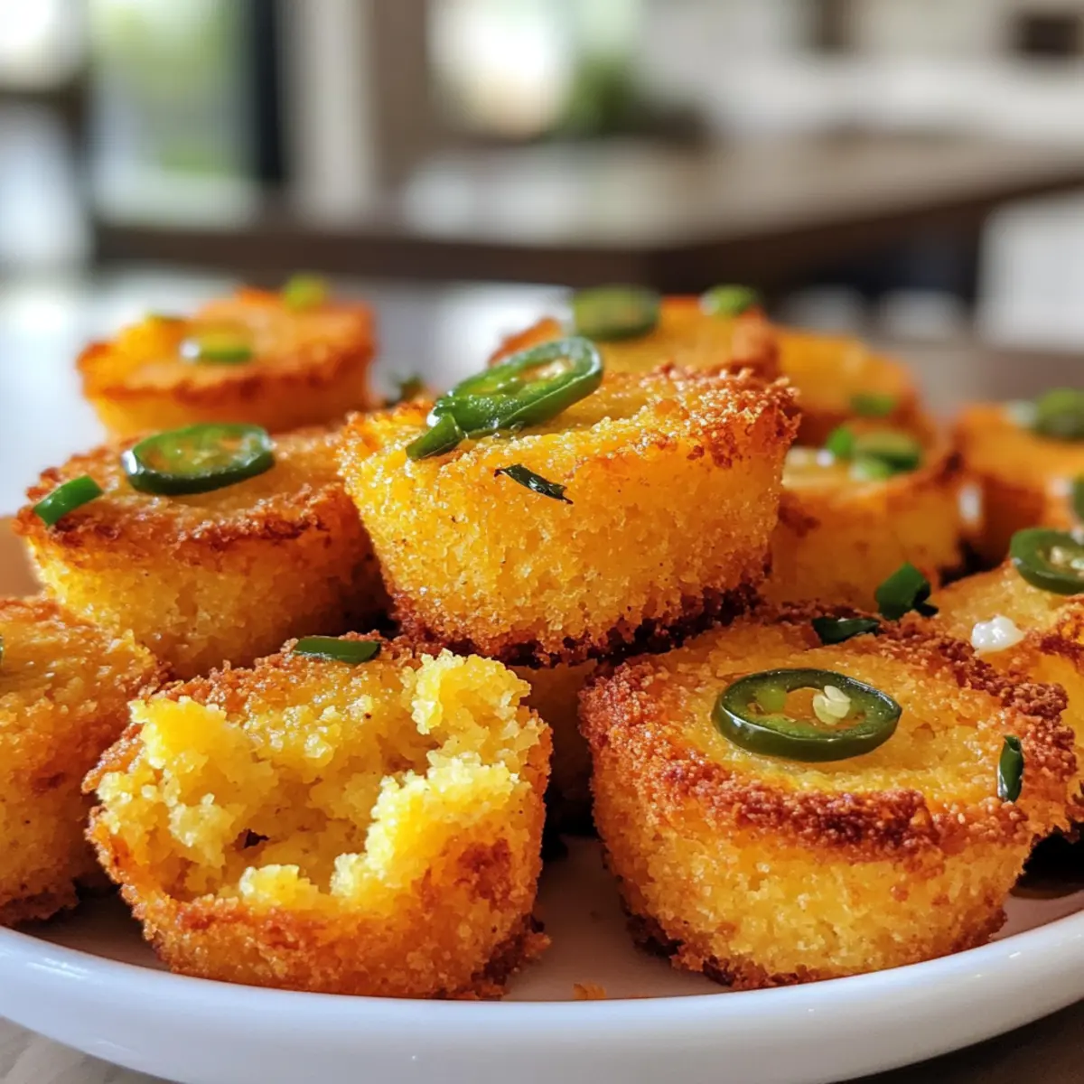 Irresistible Cheesy Jalapeño Cornbread Bites