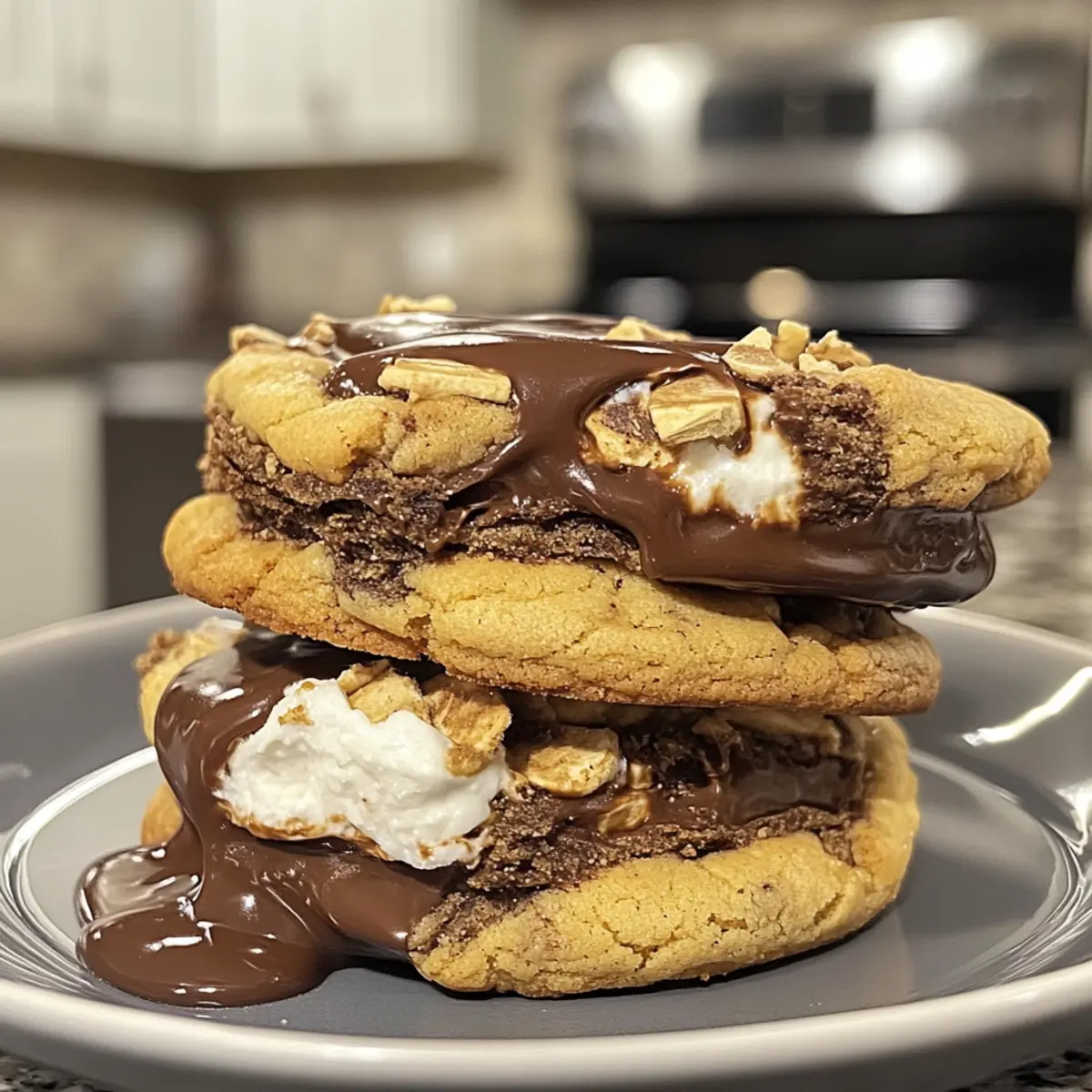 Irresistible Indulgent S'mores-Stuffed Cookies