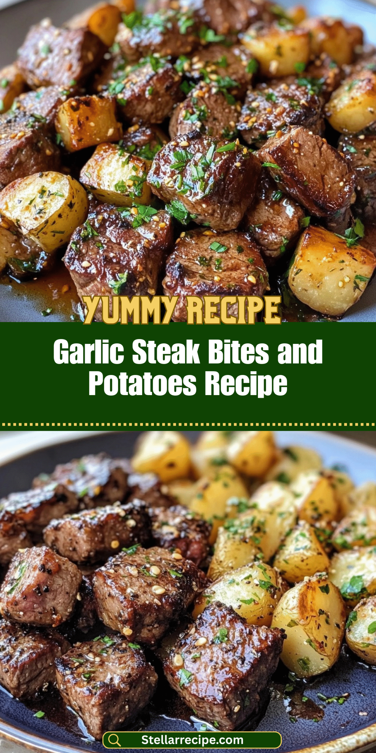 Garlic Steak Bites and Potatoes Recipe