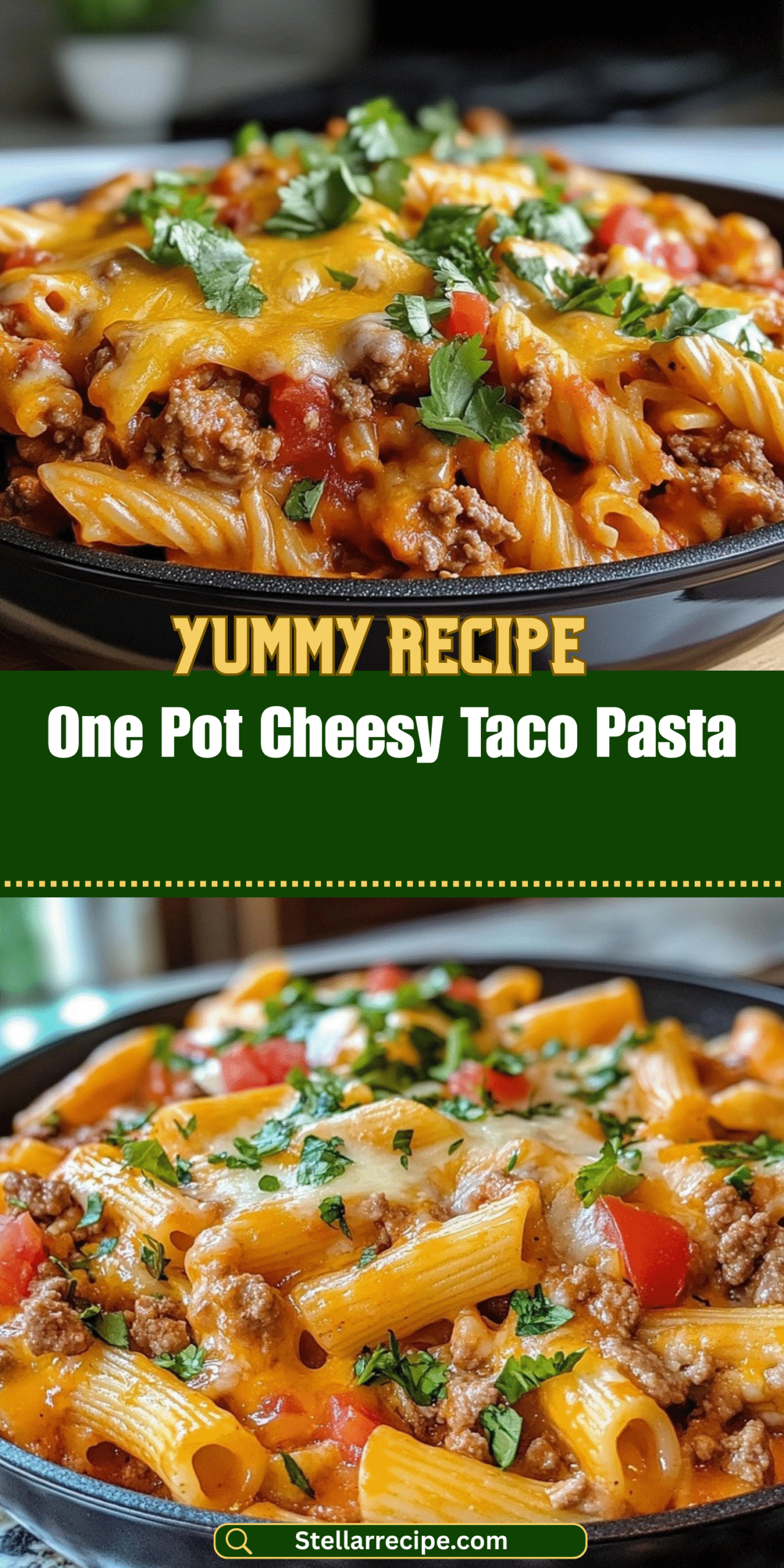 One Pot Cheesy Taco Pasta