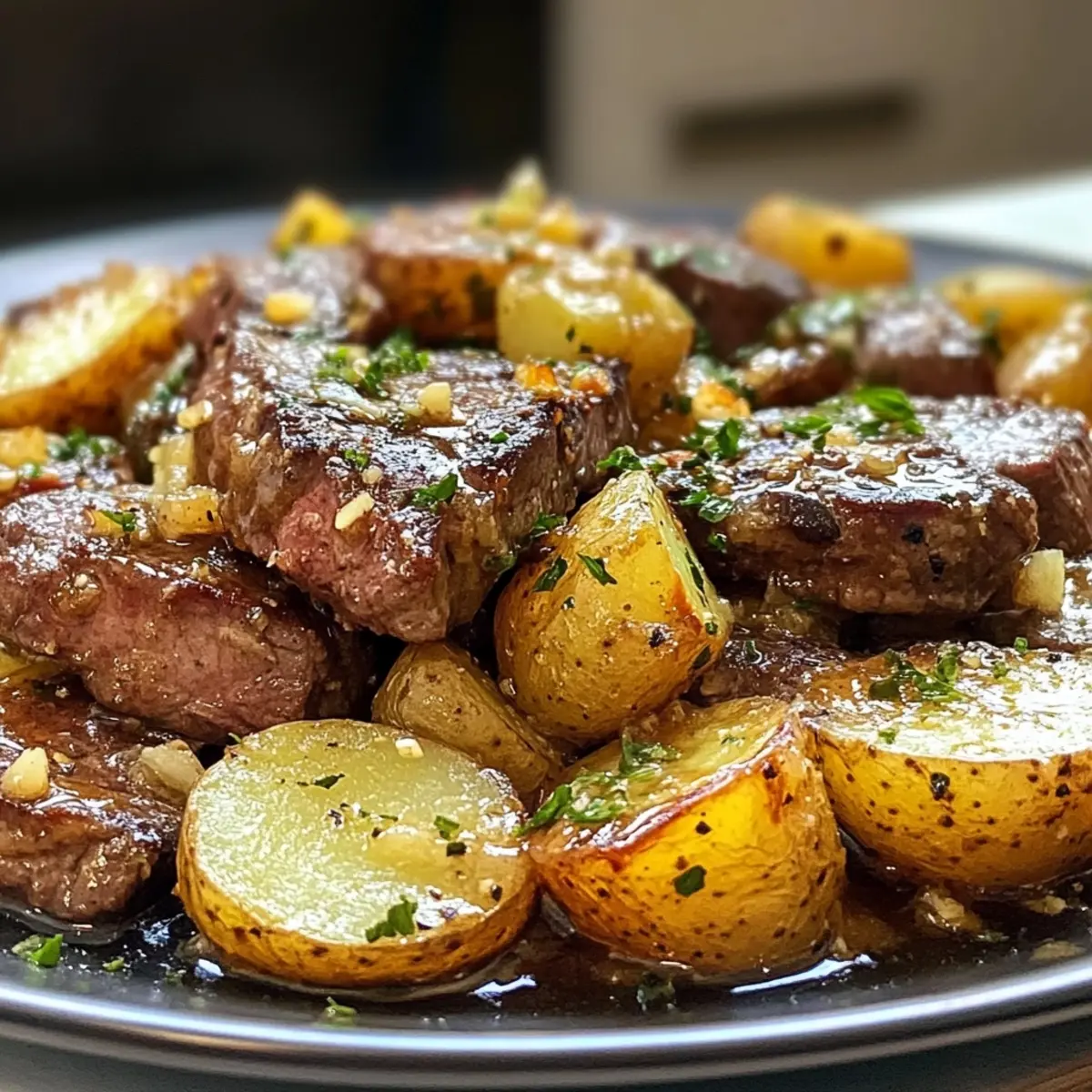 Garlic Butter Steak and Potatoes Skillet
