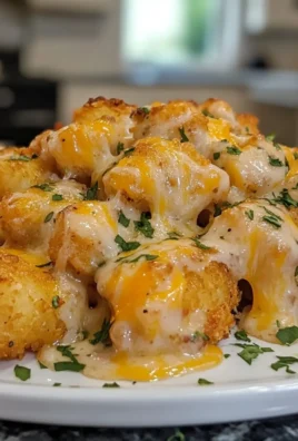 Cheddar Ranch Chicken Tater Tot Bake