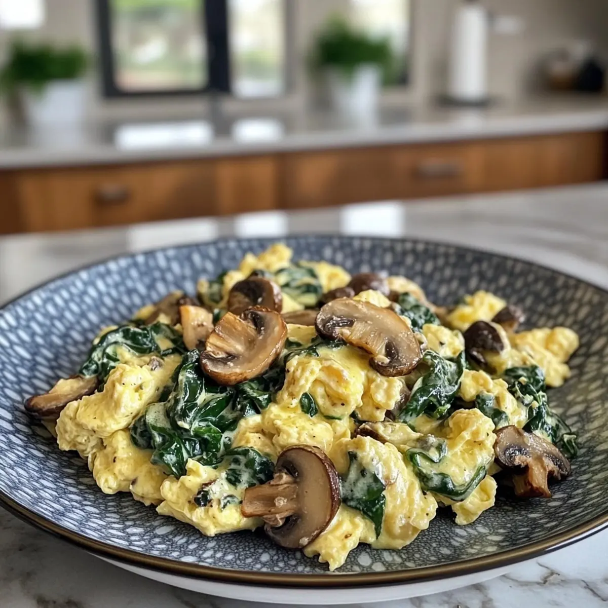 10-Minute Mushroom Spinach Scrambled Eggs (High-Protein)
