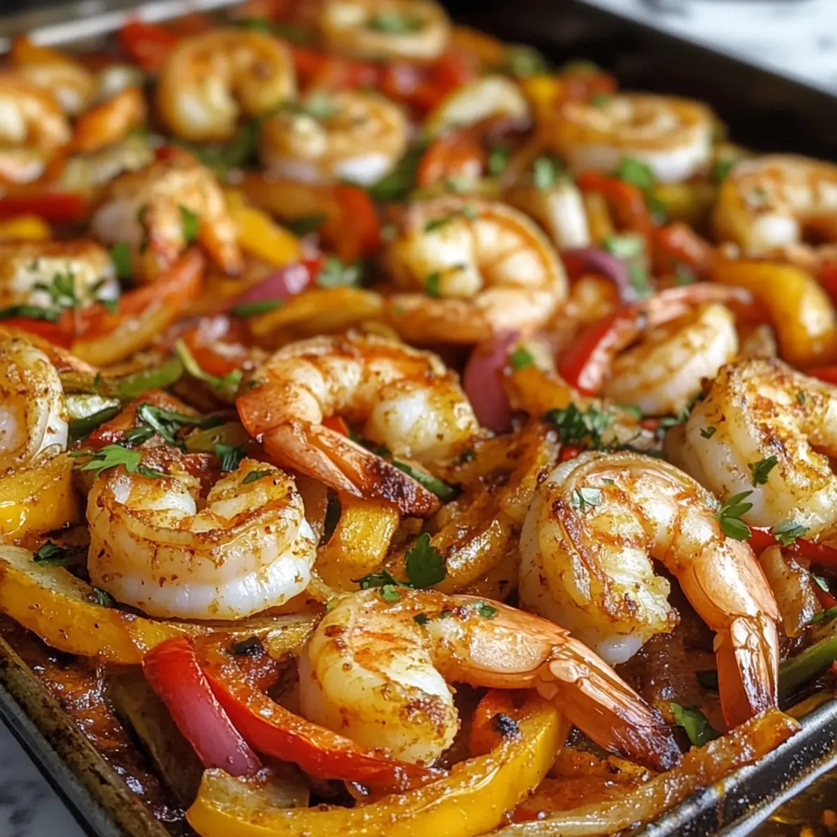Sheet Pan Fajita Shrimp